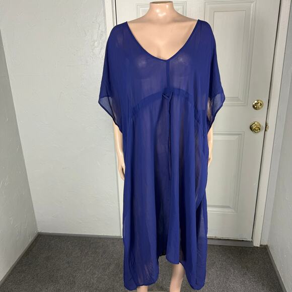 Eileen Fisher Women's 2X Dress Caftan Plus Size 100% Silk U3-21 - Picture 1 of 9